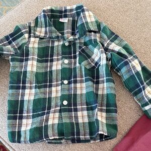 PatPat Green Plaid Button Down Shirt